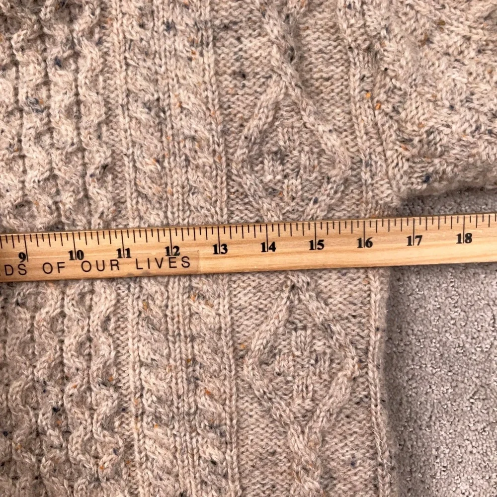 Aran Crafts‎ Ireland Sweater Womens XSmall Oatmeal Fleck Fisherman Donegal Wool